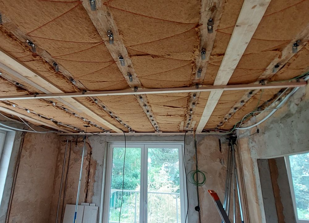 Holzbalkendecke - Schallschutz mit Holzfaserdämmplatten